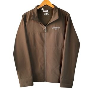 SUNCRUZ Mens XL Brown Squaw Valley USA Olympic Torch Embroidered Jacket